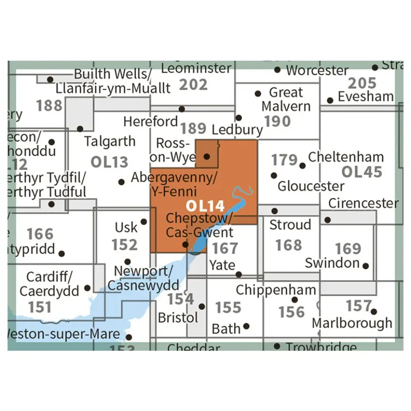OS Explorer Map OL14 Wye Valley and Forest of Dean With Download Code-1
