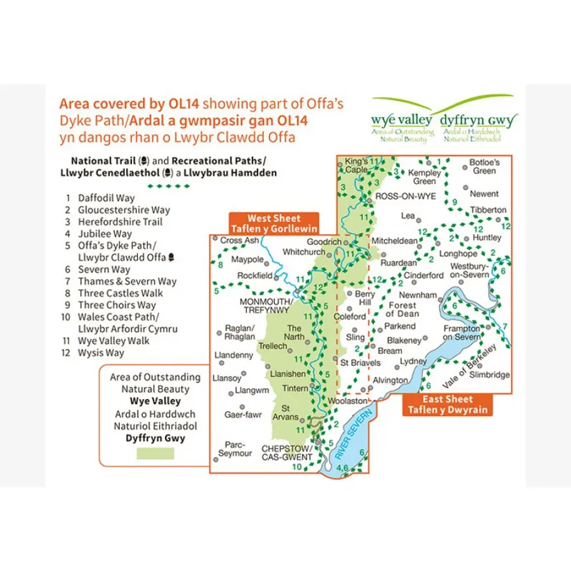 OS Explorer Map OL14 Wye Valley and Forest of Dean With Download Code-2
