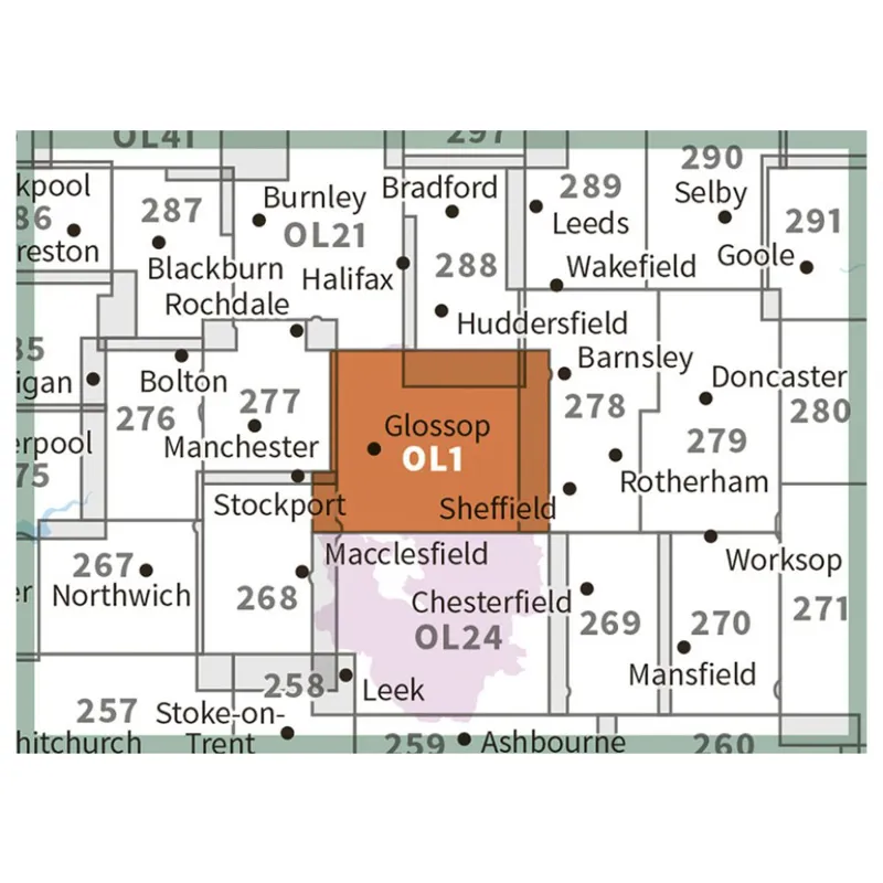 OS Explorer Map OL1 Peak District Dark Peak With Download Code-1