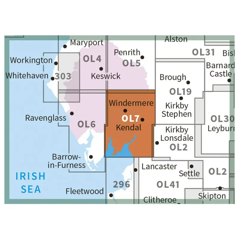 OS Explorer Map OL7 Lake District SE area with Download Code-1