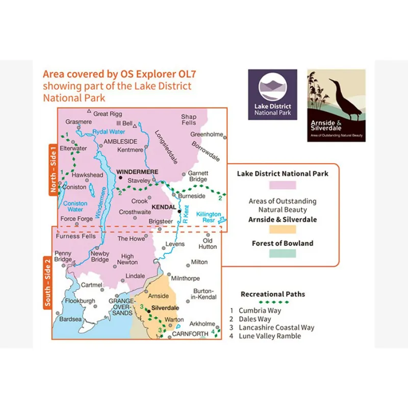 OS Explorer Map OL7 Lake District SE area with Download Code-2