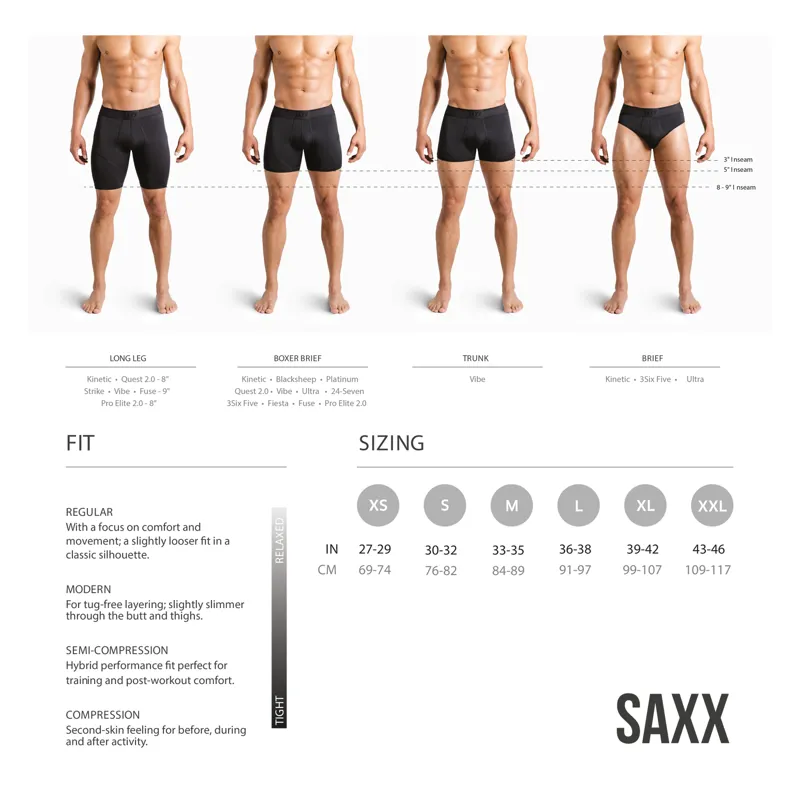 SAXX Mens Quest Long Leg Boxer Brief Black II-3