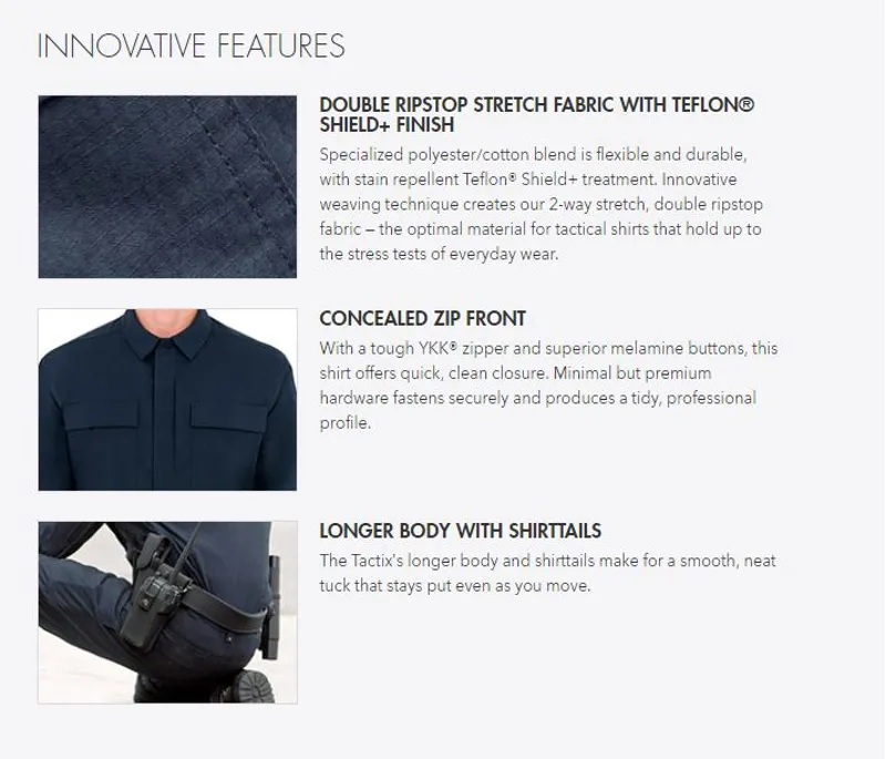 First Tactical Mens Tactix Long Sleeve BDU Shirt Khaki-3