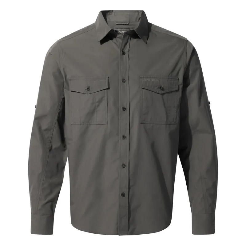 【KIRAP】 Craghoppers | Mens | Kiwi | LS | Shirt | Dark | Grey