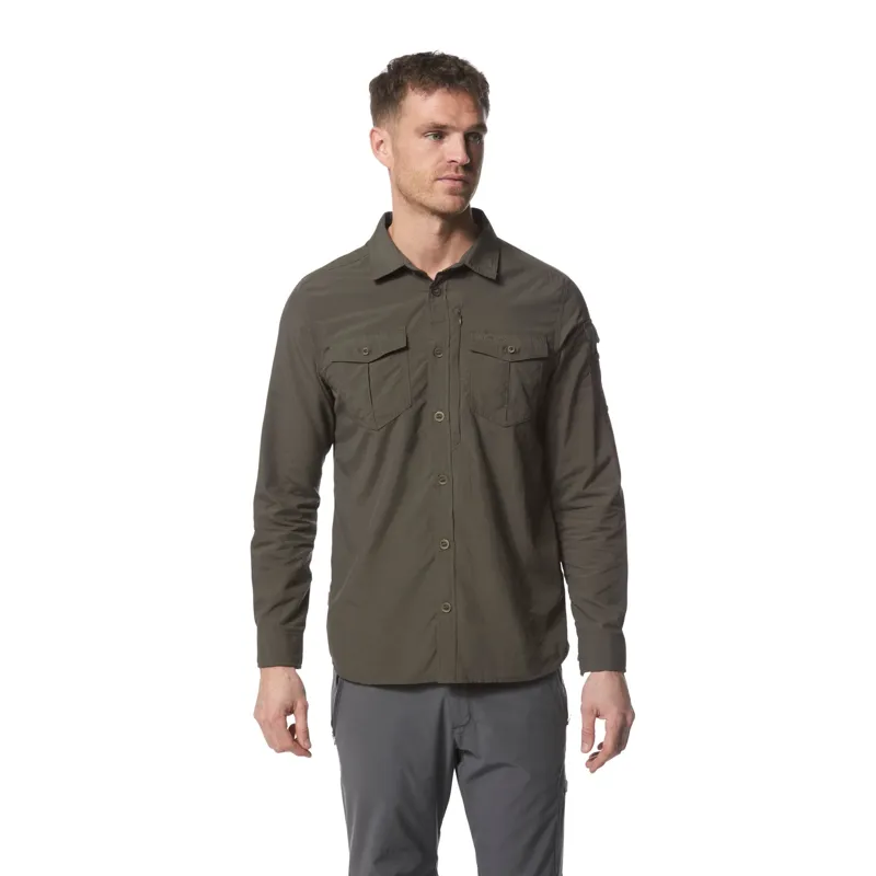 Craghoppers Mens NosiLife Adventure II LS Shirt Dark Khaki-1