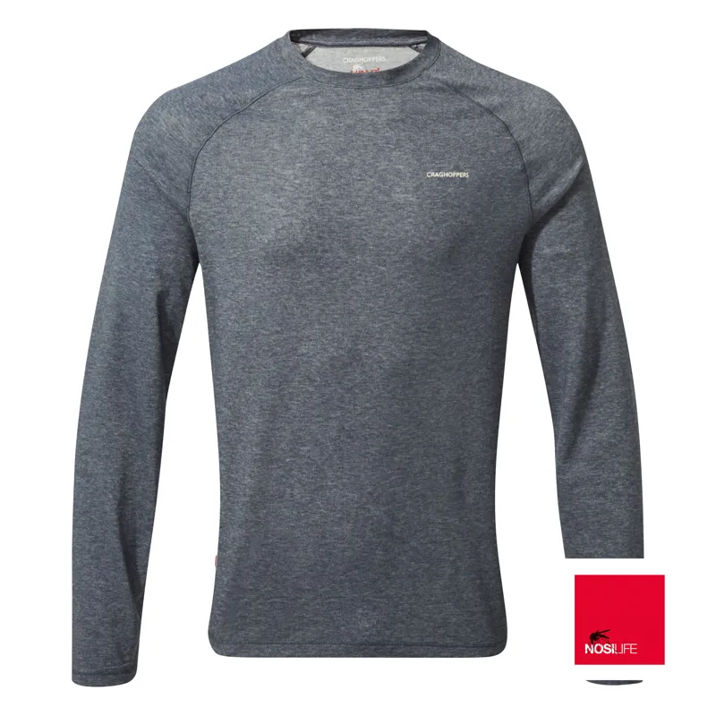 Craghoppers Mens NosiLife Bayame II LS Tee Soft Navy Marl