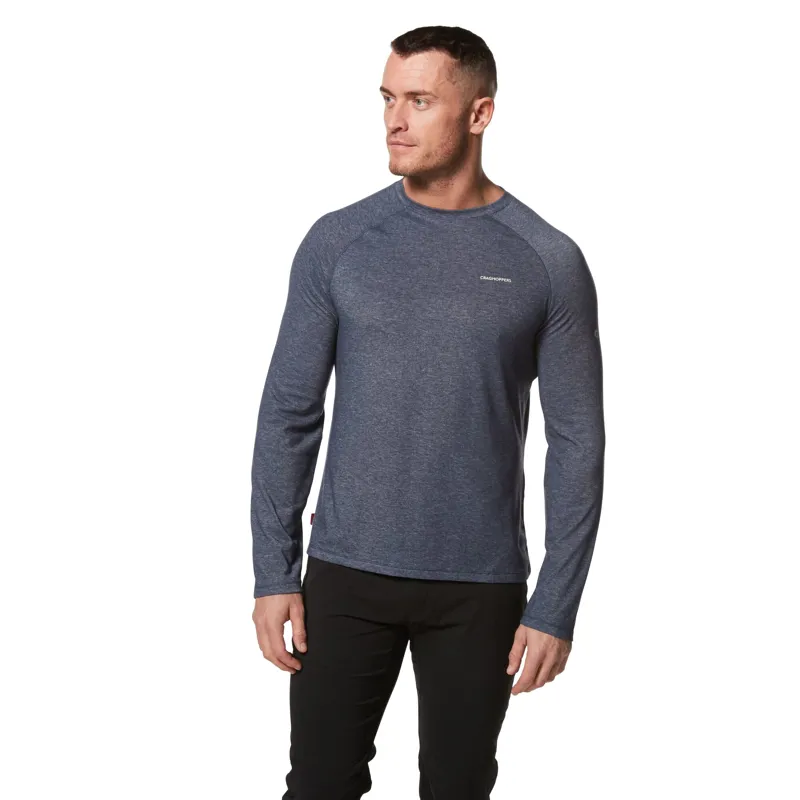 Craghoppers Mens NosiLife Bayame II LS Tee Soft Navy Marl-1