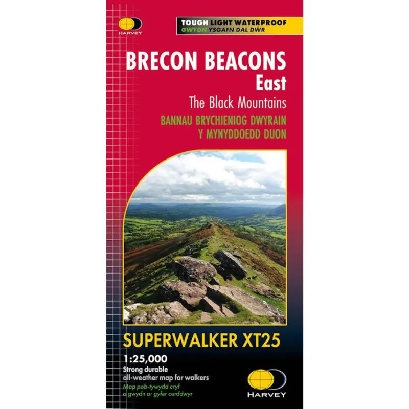 Cordee Brecon Beacons East Black Mountains Superwalker XT25 Harvey Map