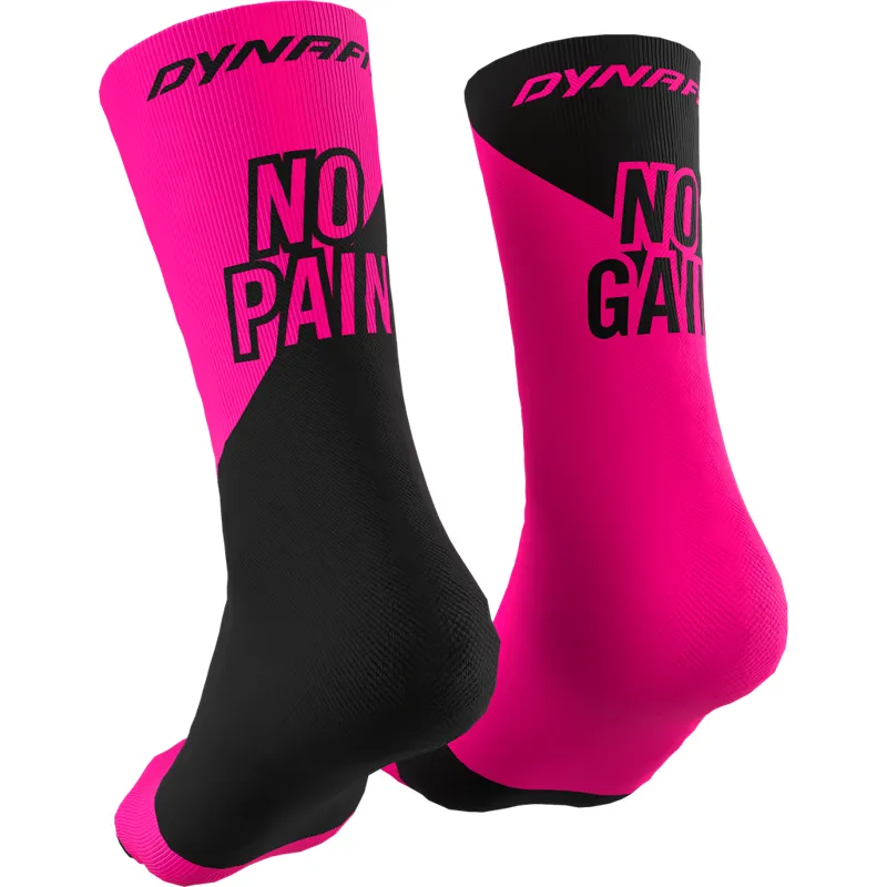 Dynafit No Pain No Gain Socks Pink Glo/Black Out
