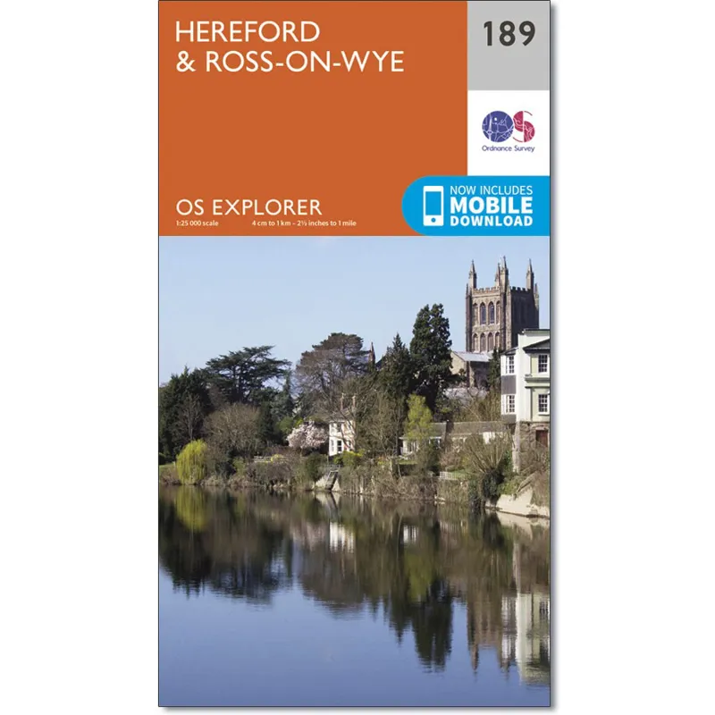OS Explorer Active Map OL189 Hereford and Ross-on-Wye