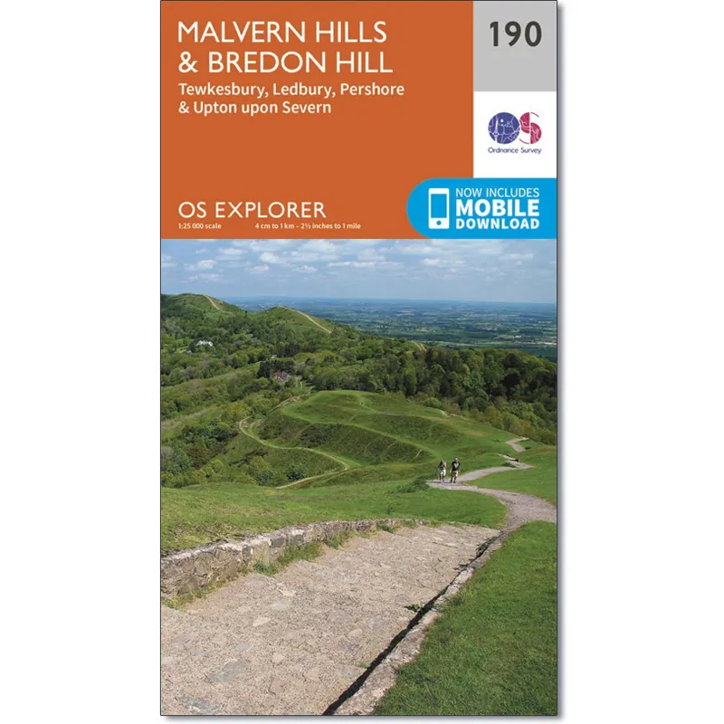 OS Explorer Map 190 Malvern Hills and Bredon Hill