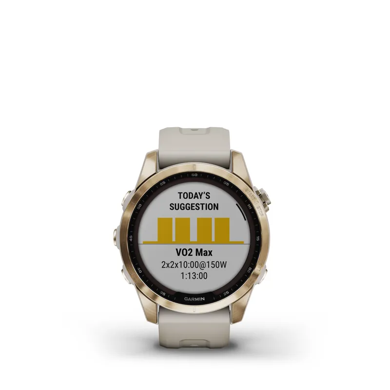 Garmin Fenix 7S Sapphire Solar Cream Gold with Light Sand Band-4