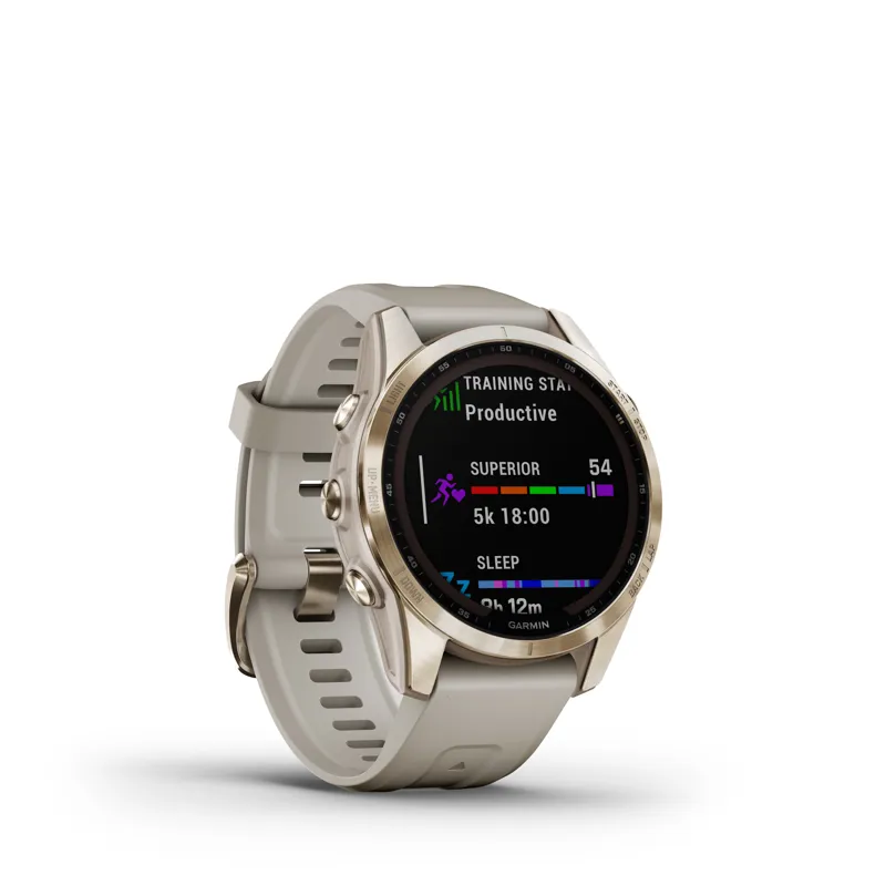 Garmin Fenix 7S Sapphire Solar Cream Gold with Light Sand Band-9
