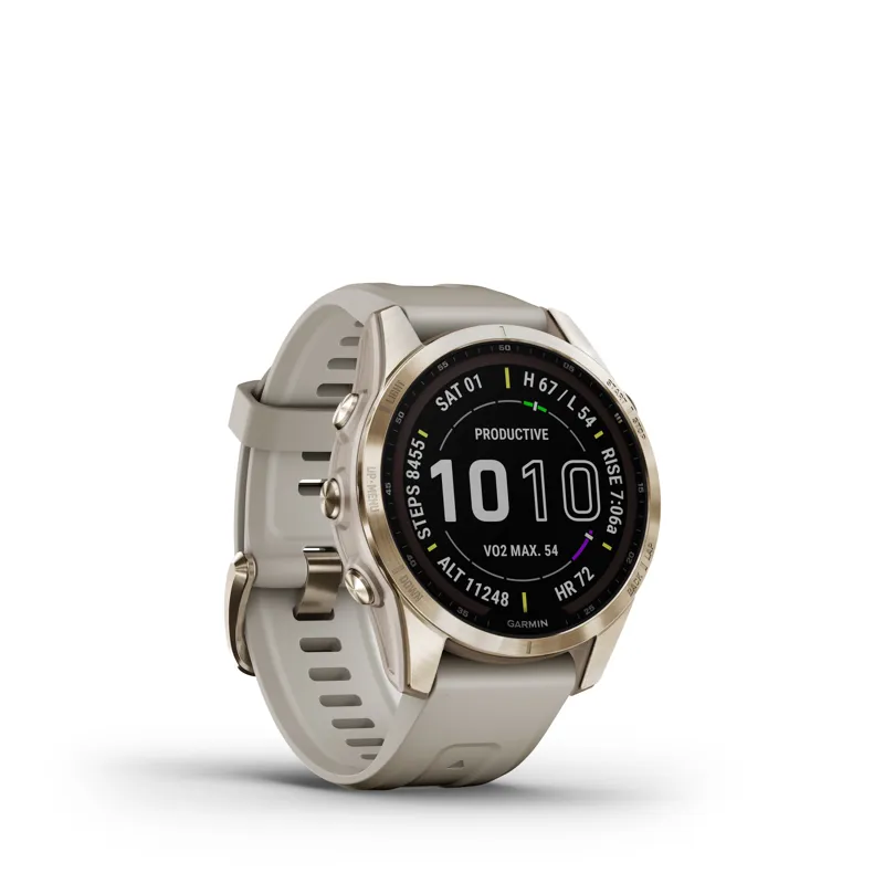 Garmin Fenix 7S Sapphire Solar Cream Gold with Light Sand Band-11