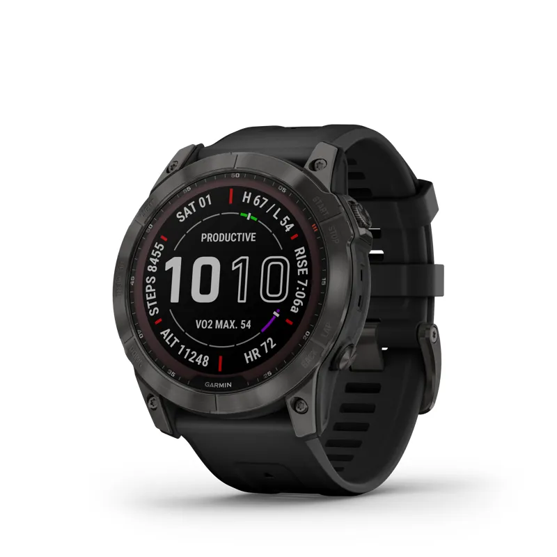 Garmin Fenix 7X Sapphire Solar Black DLC Titanium with Black Band-1