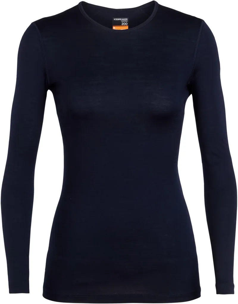 Icebreaker Women's 200 Oasis LS Crewe Midnight Navy