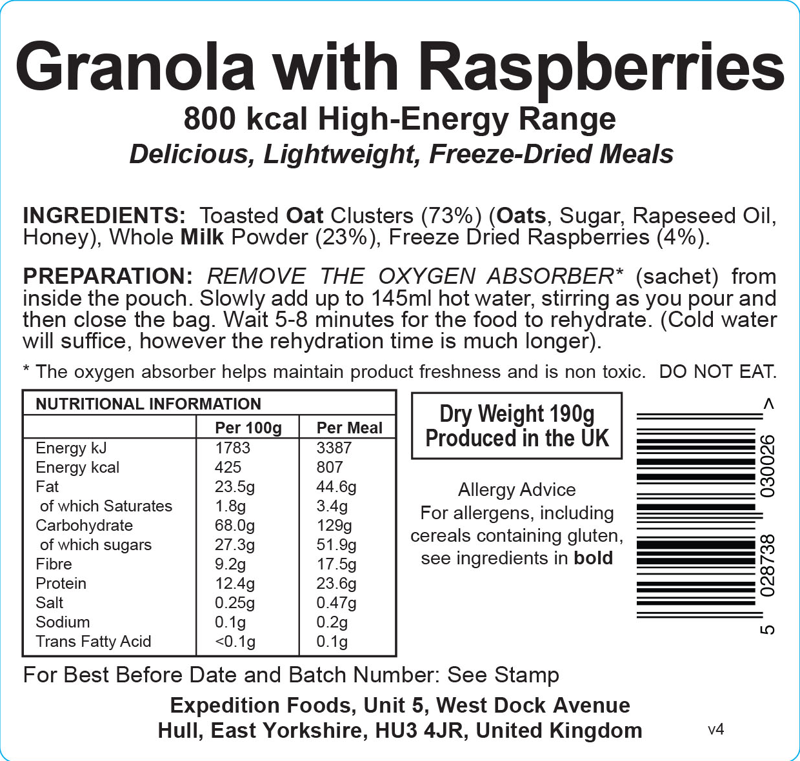 Expedition Foods Granola Raspberries 800kcal-2