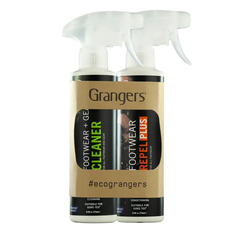 Grangers Footwear Repel+ and Footwear Cleaner 275ml Twin Pack