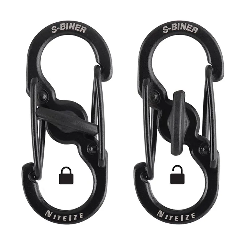 Niteize S-Biner Steel Microlock Black 2 Pack-1