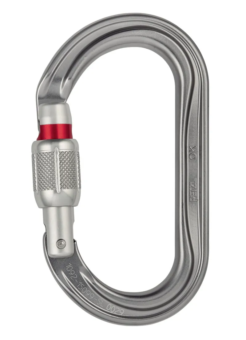 Petzl OK Lightweight Oval Screw-Lock Carabiner Silver