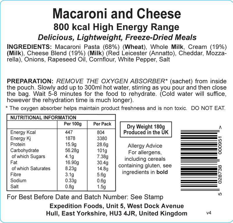 Expedition Foods Macaroni and Cheese 800kcal-2