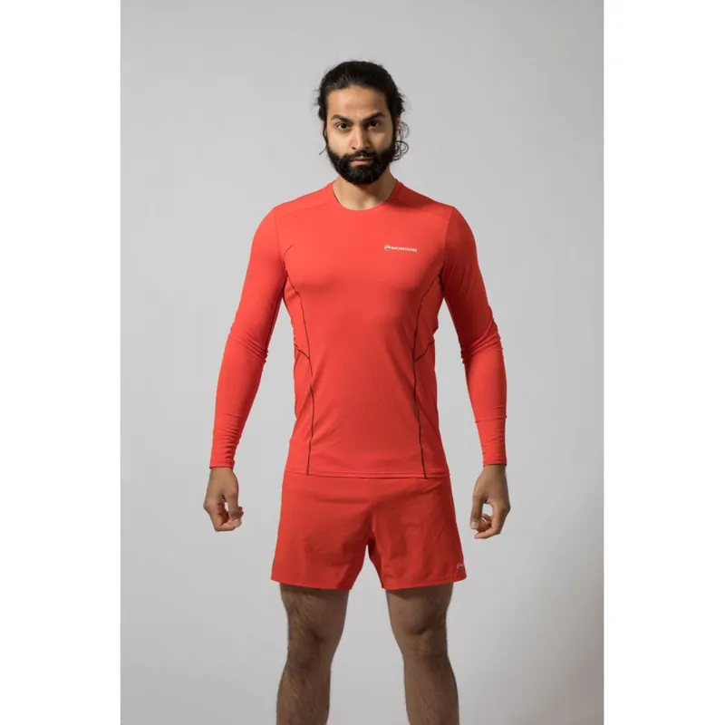 Montane Mens Sabre Long Sleeve T-Shirt Flag Red-1