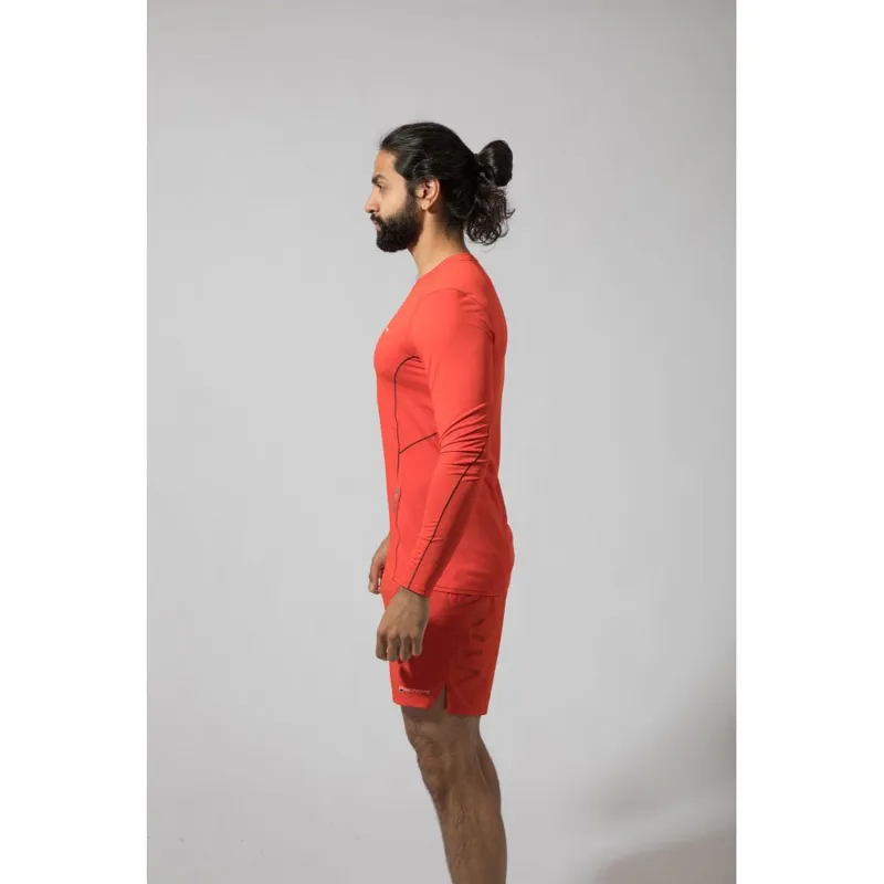 Montane Mens Sabre Long Sleeve T-Shirt Flag Red-2