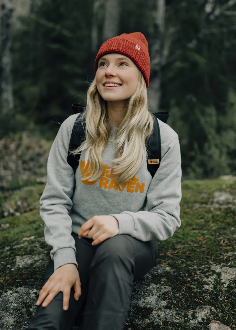 Fjallraven Women's Logo Sweater Chalk White /Flame Orange-7