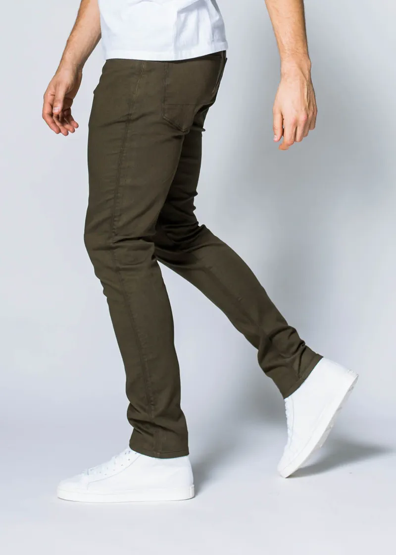 Duer Mens No Sweat Pant Slim Army Green-2