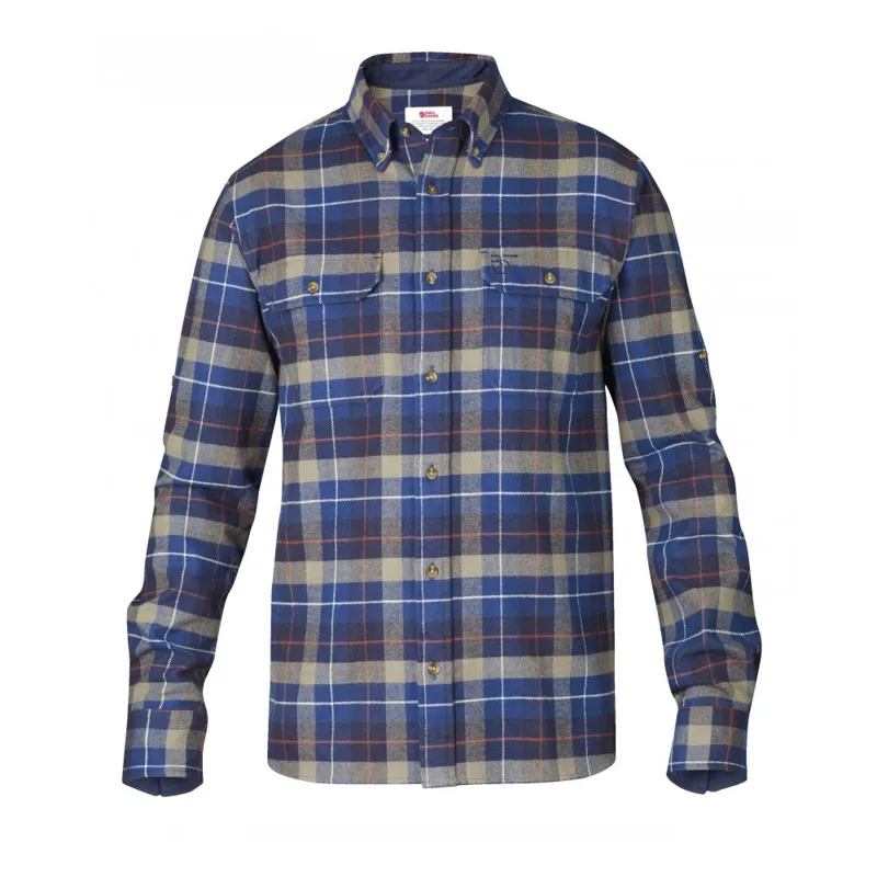 Fjallraven Mens Singi Heavy Flannel Shirt Navy