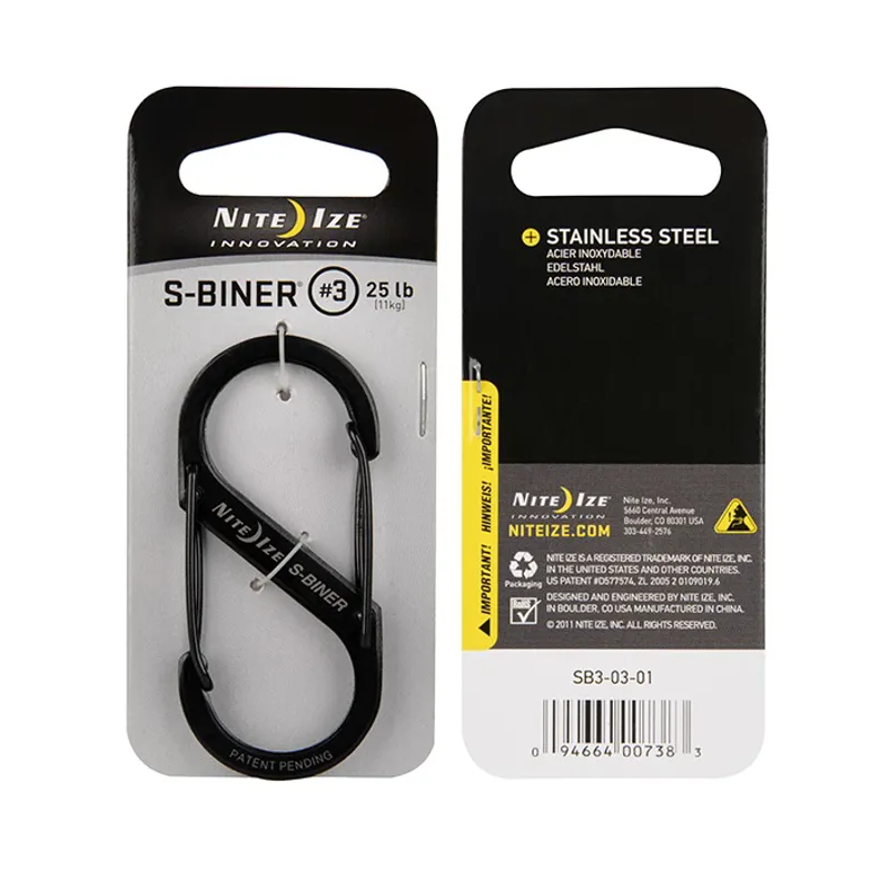 NiteIze S-Biner 3 Steel Black
