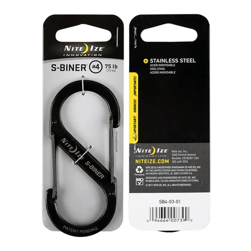 NiteIze S-Biner 4 Steel Black