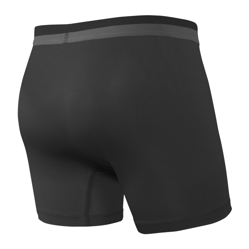 SAXX Mens Sport Mesh Boxer Briefs Black-1