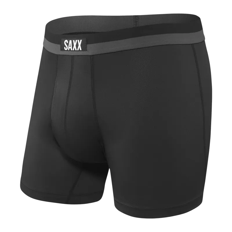 SAXX Mens Sport Mesh Boxer Briefs Black