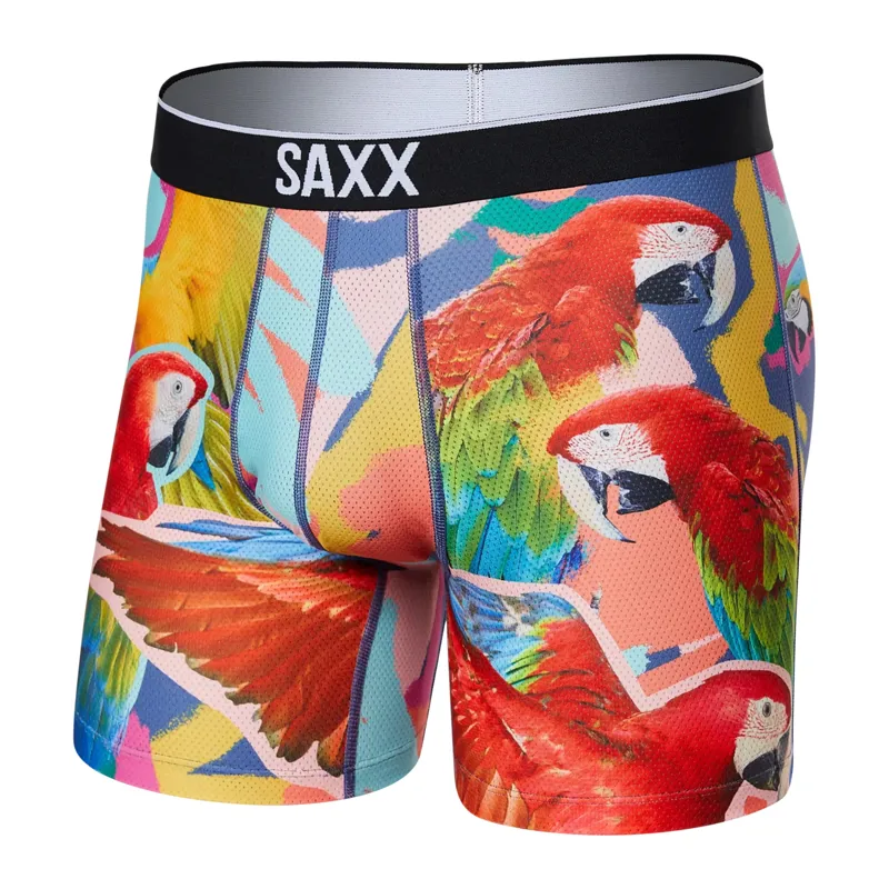 SAXX Mens Volt Boxer Briefs Parrot Isle Multi