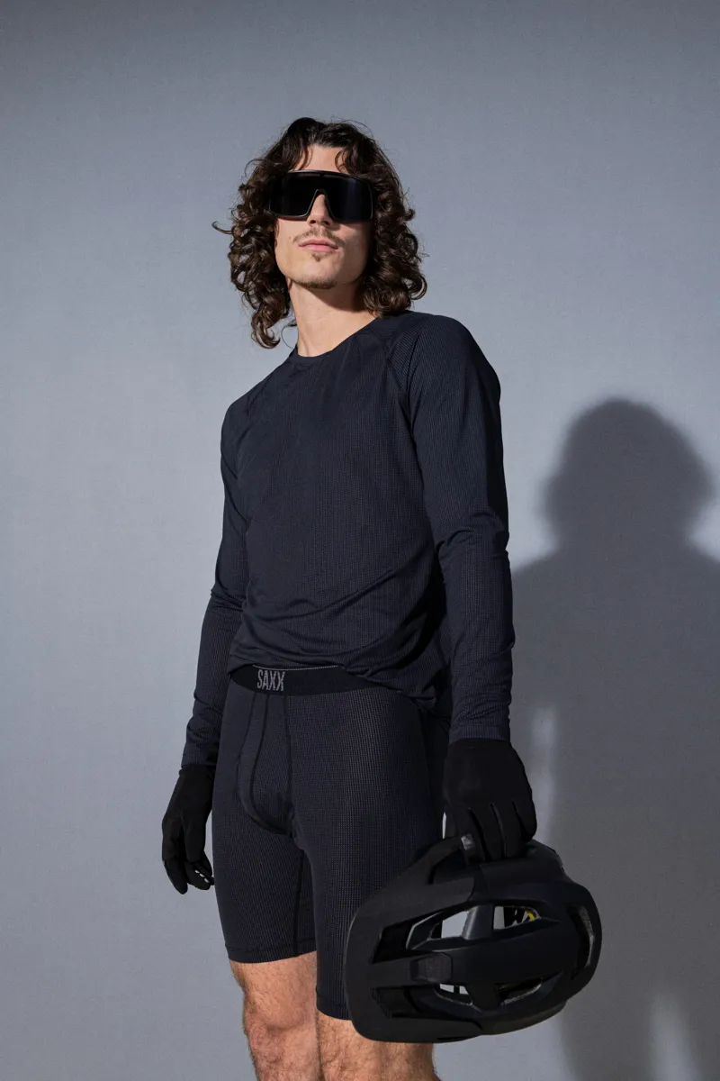 SAXX Quest Quick Dry Mesh Long Leg Boxers Black-6