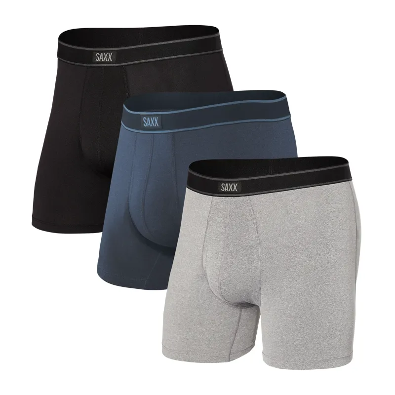 Saxx Mens Daytripper Boxers 3Pk Black/Grey/Navy