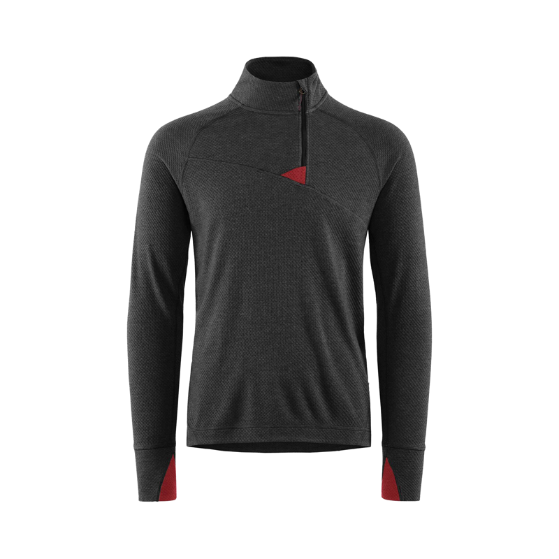 Klattermusen Mens Huge Half Zip Sweater Raven/Burnt Russet
