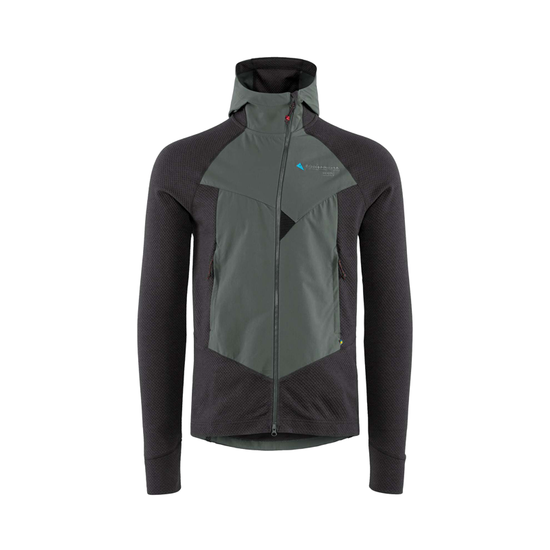 Klattermusen Mens Hugin Zip Hoodie Raven/Teal Grey