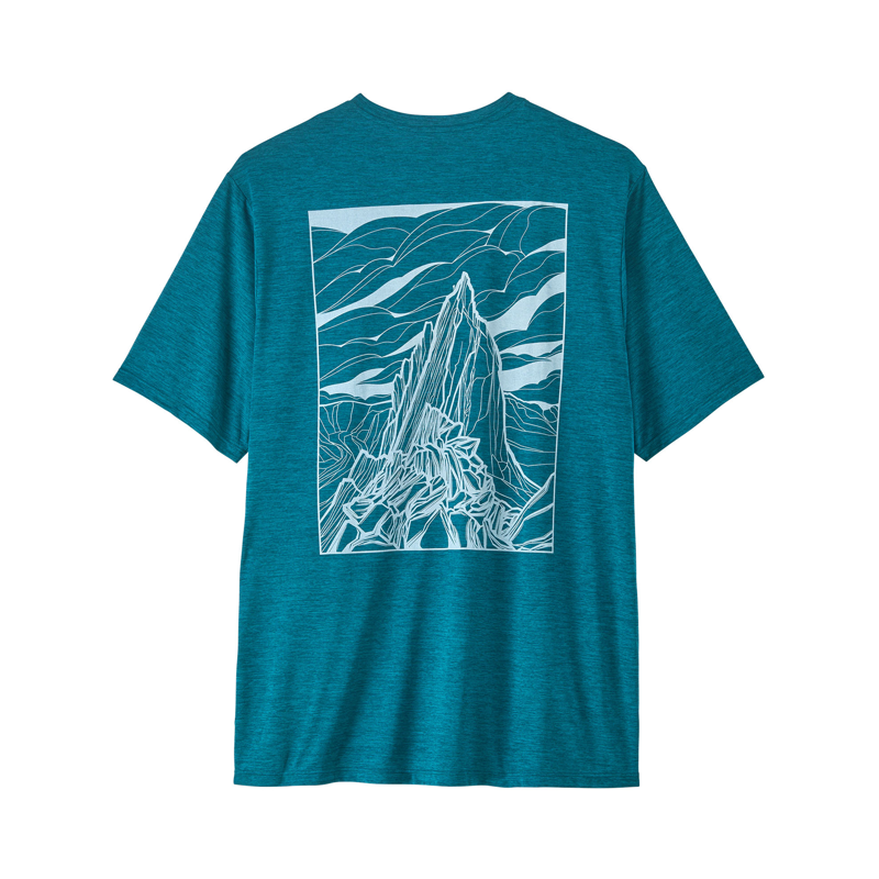 Patagonia Men's Cap Cool Daily Shirt Cloud Crag Glacial Blue X-Dye -1