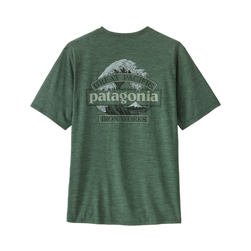 Patagonia Men's Cap Cool Daily Shirt Great Waves Canopy Green X-Dye-1