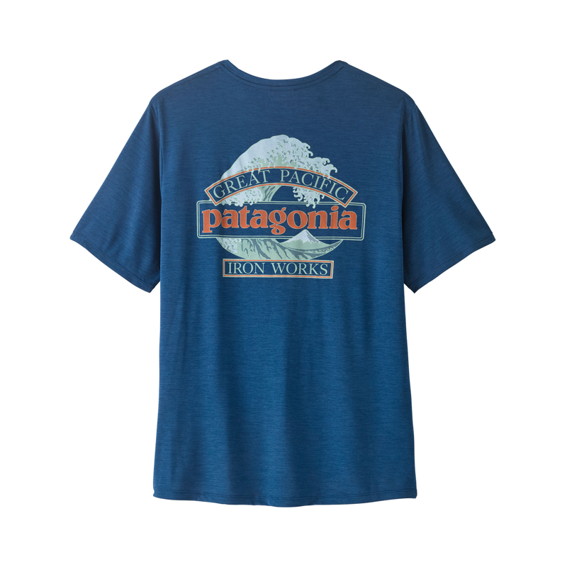 Patagonia Men's Cap Cool Daily Shirt Great Waves Clement Blue X-Dye-1