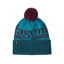Patagonia Powder Town Beanie Hut Tripper Logo: Mako Blue