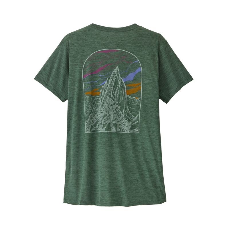 Patagonia Women's Cap Cool Daily Shirt Cloud Crag Canopy Green X-Dye-1
