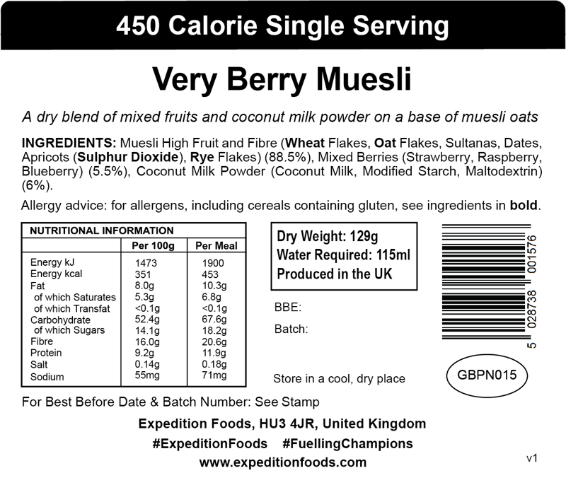 Expedition Foods Very Berry Muesli 450kcal-2