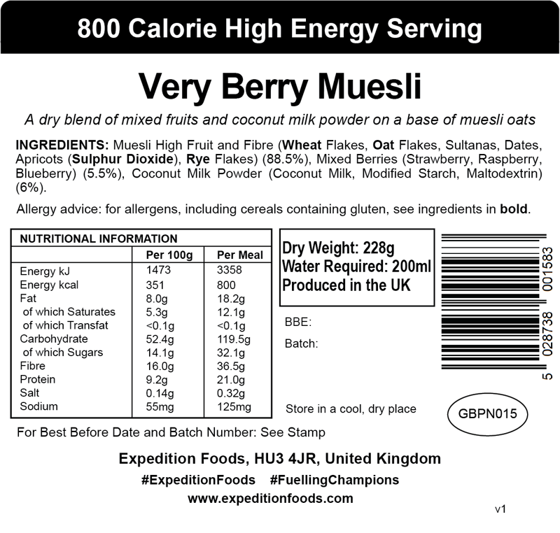 Expedition Foods Very Berry Muesli 800kcal-2