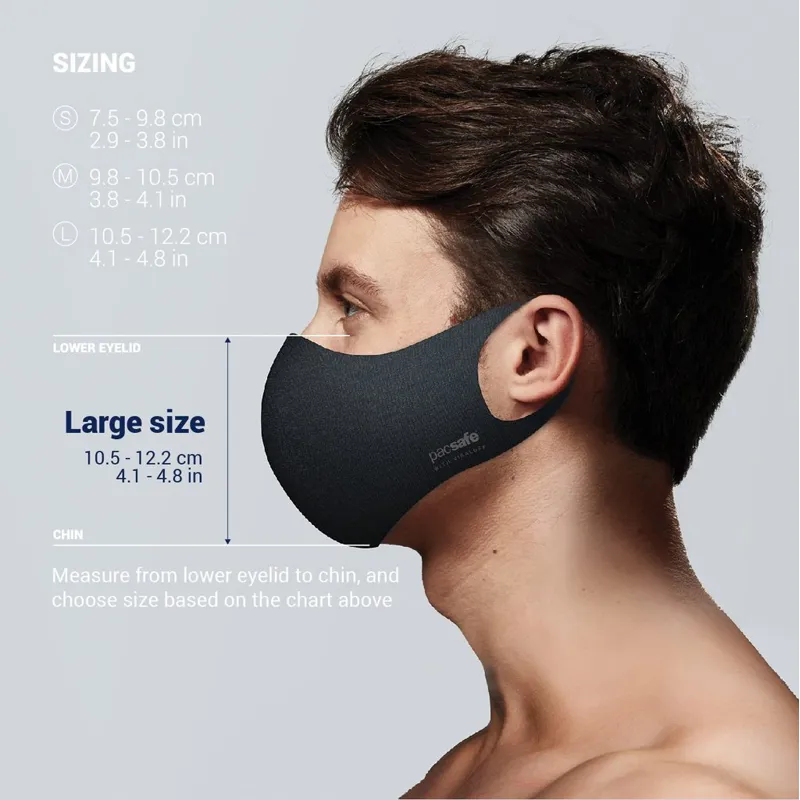 Pacsafe Protective and Reusable ViralOff Face Mask Black-9