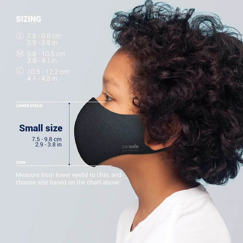 Pacsafe Protective and Reusable ViralOff Face Mask Black-7