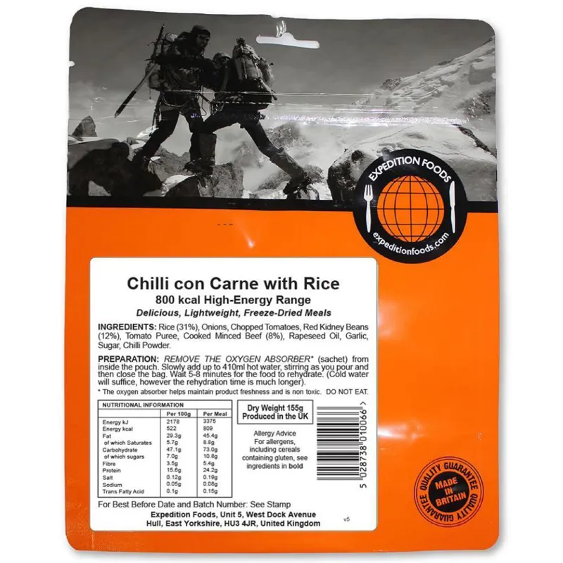 Expedition Foods Chilli con Carne Rice 800kcal