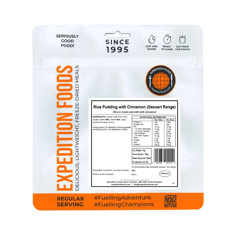 Expedition Foods Rice Pudding Cinnamon 450kcal